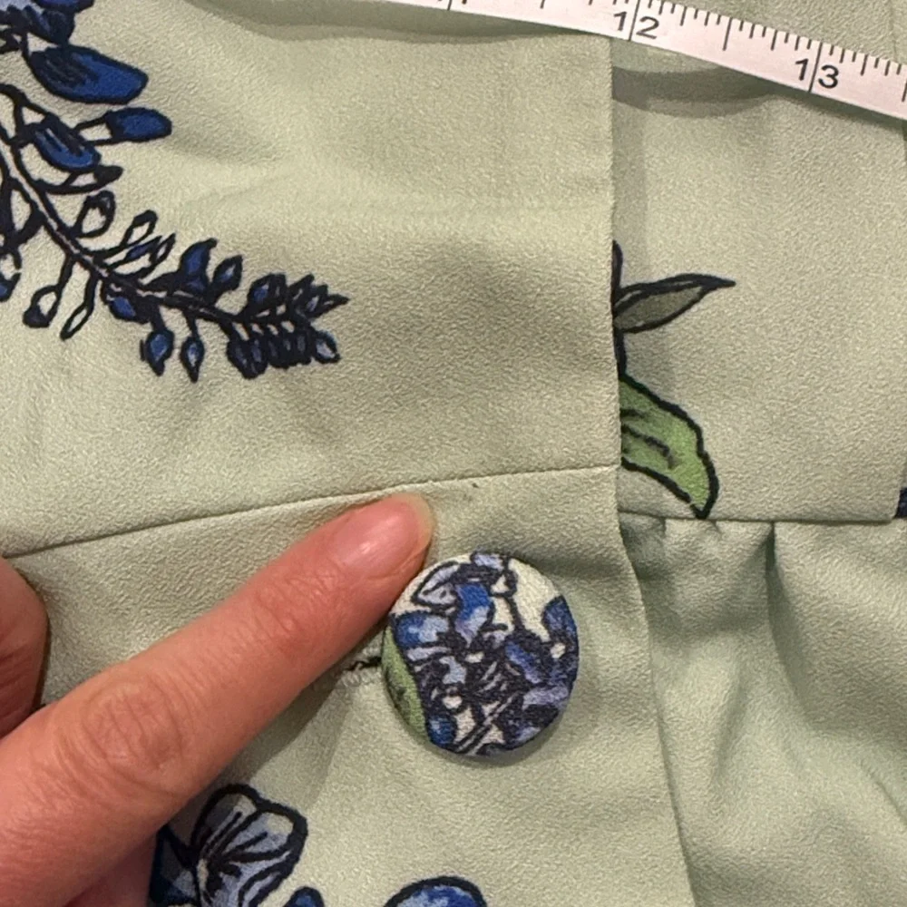 Modcloth Profound Pizzazz Mint Floral Trench Coat Size L - Picture 6 of 11